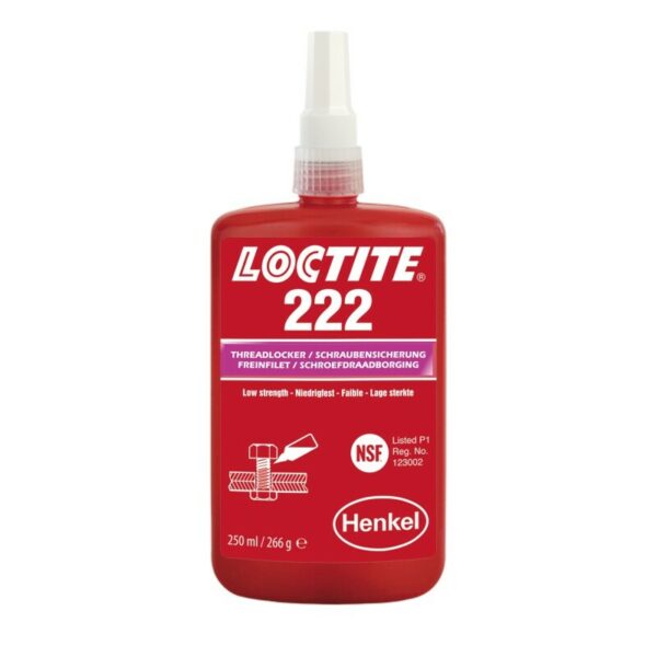 Loctite 222 - 250 ml - Izdelek za varovanje vijakov nizke trdnosti - 9002010298973