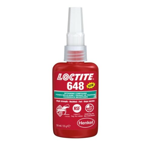 Loctite 648 – 50 ml – Sredstvo za spajanje cilindričnih delov visoke trdnosti – 5010266006659